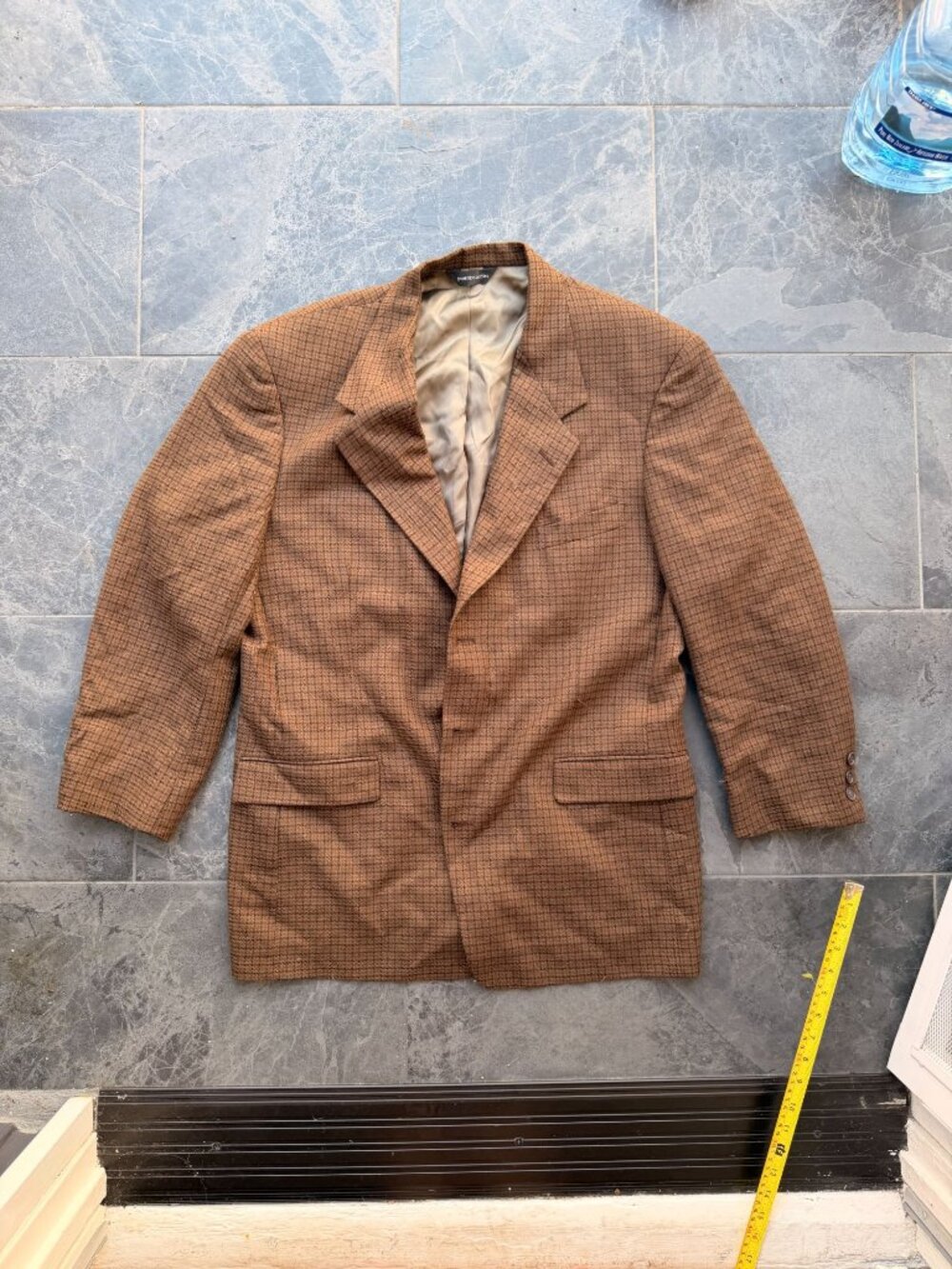 Pierre Cardin Fall Brown Plaid Blazer Medium Large